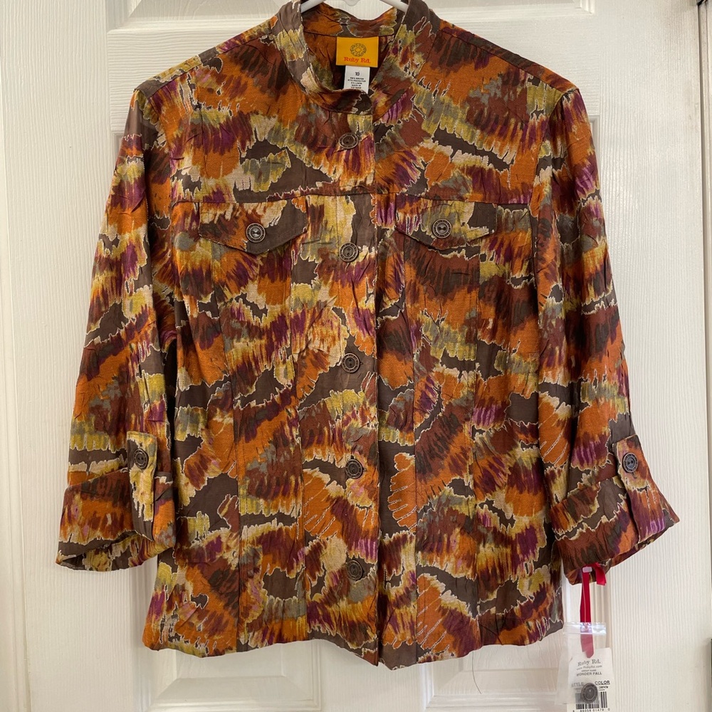 NWT Ruby Rd. Colorful Patterned Jacket - Picture 2 of 7